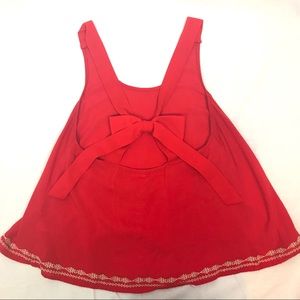 Red Cropped Tank with Bow in Back